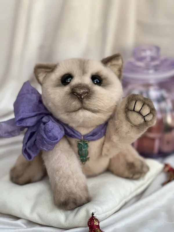 Collectible handmade teddy Cats by julia perchits