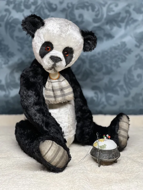 Collectible handmade teddy Pandas by julia perchits