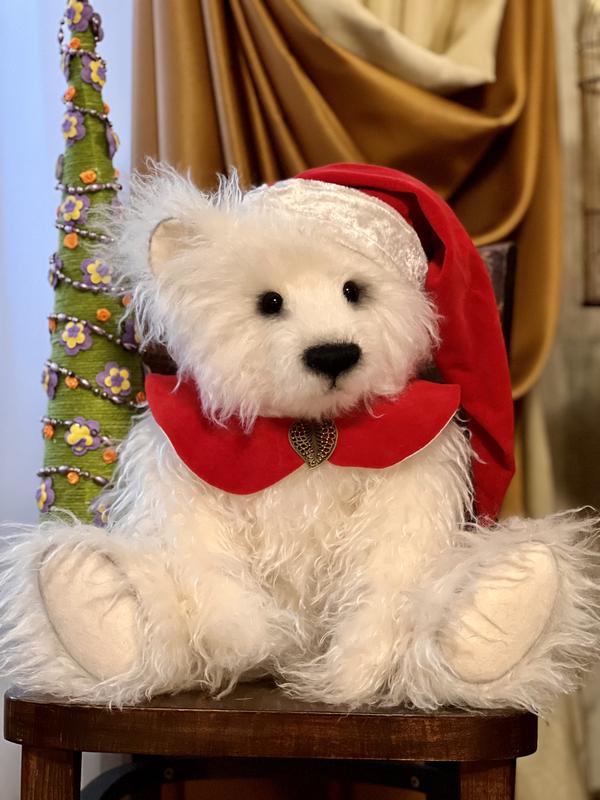 Collectible handmade teddy Bears Santa by julia perchits