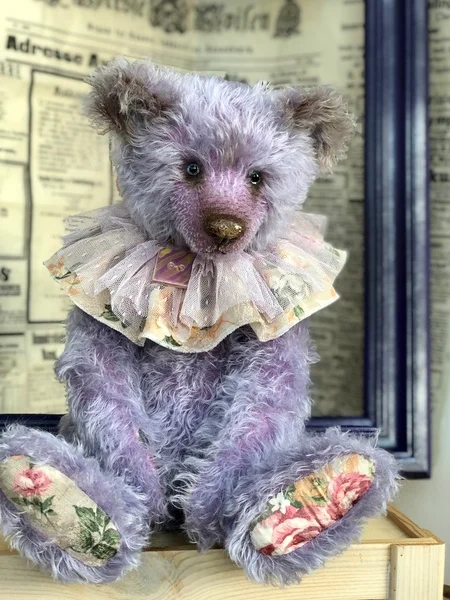 handmade teddy bear violet read paper by julia perchits