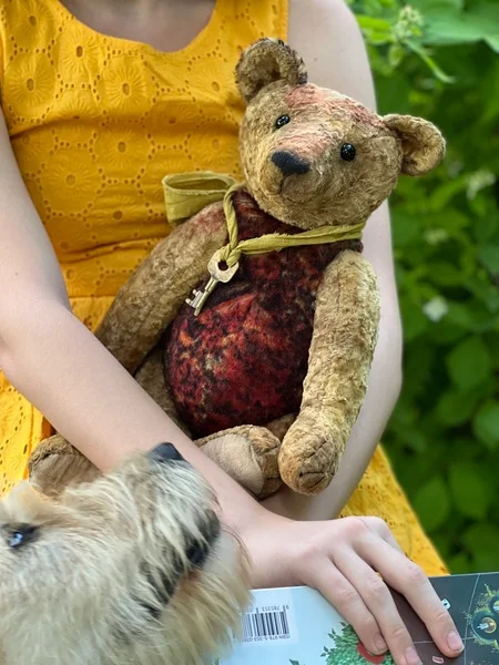 ooak teddy bear with key by julia perchits