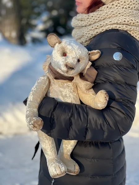 Teddy bear made by the author julia perchits